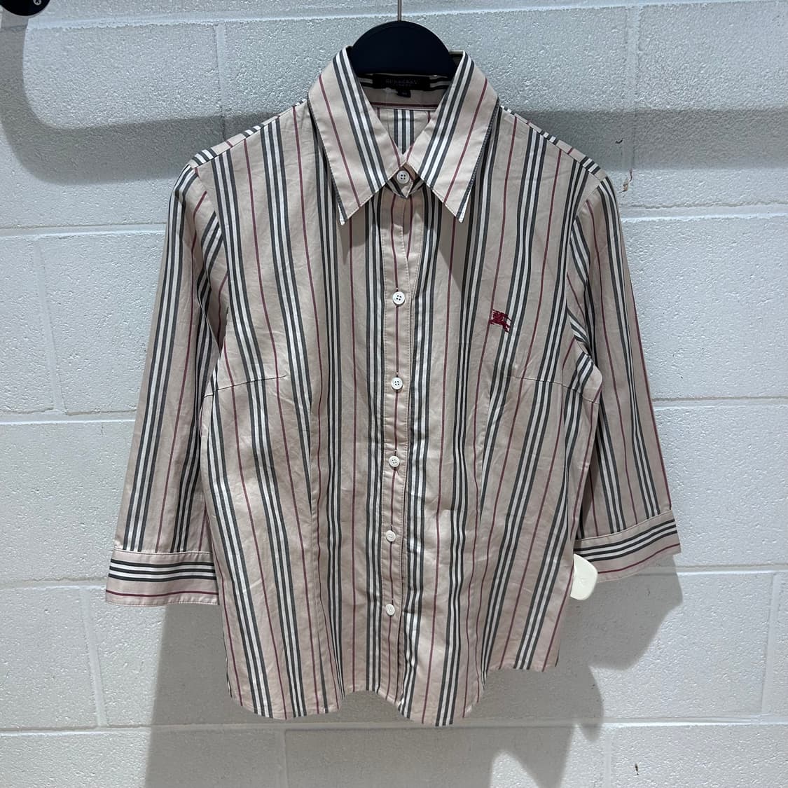 Burberry Logo Embroidered Stripe Shirts 상품이미지6