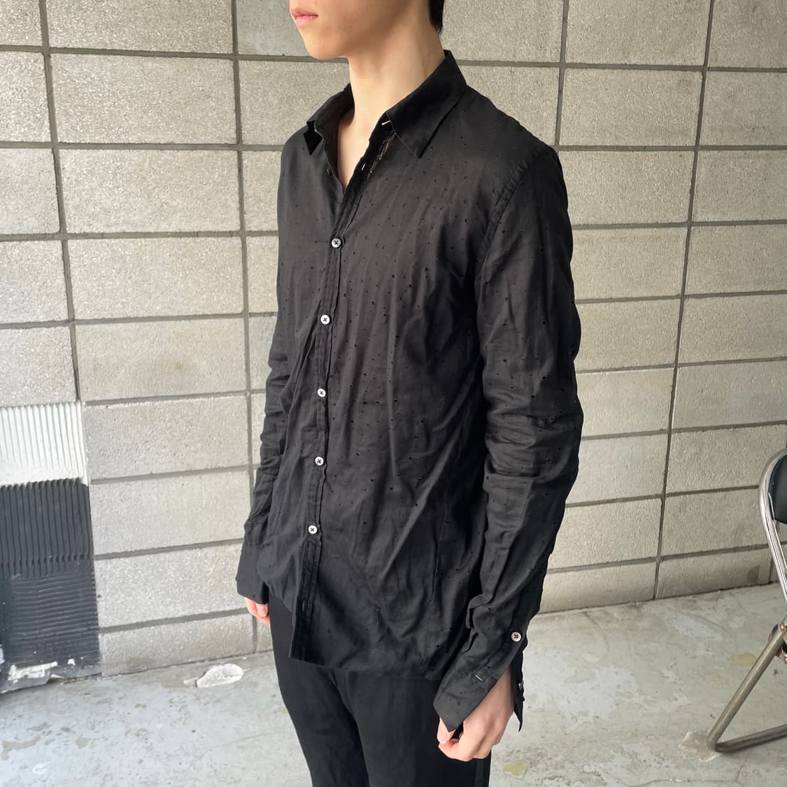 비리디안 펀칭 홀 셔츠 상품이미지2