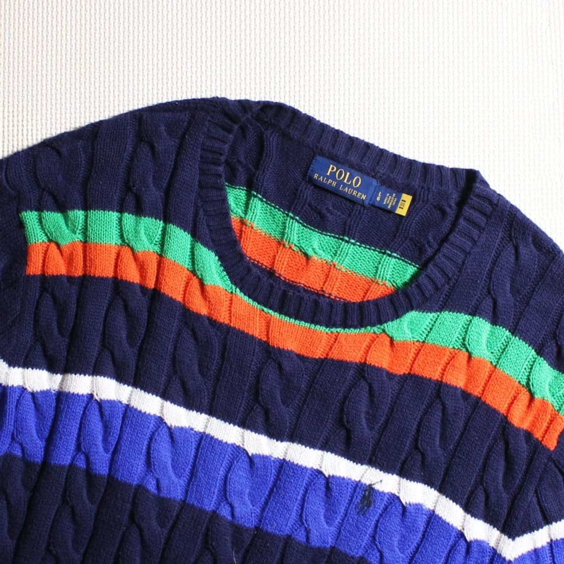 폴로 랄프로렌 큐알신형 멀티 스프라이트 꽈배기 니트 상품이미지4