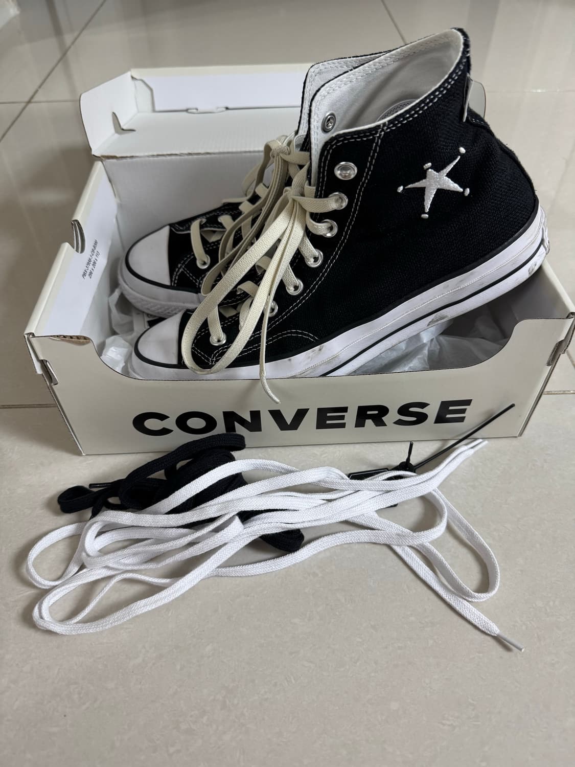 컨버스 스투시 척70 하이 블랙 265사이즈 상품이미지3