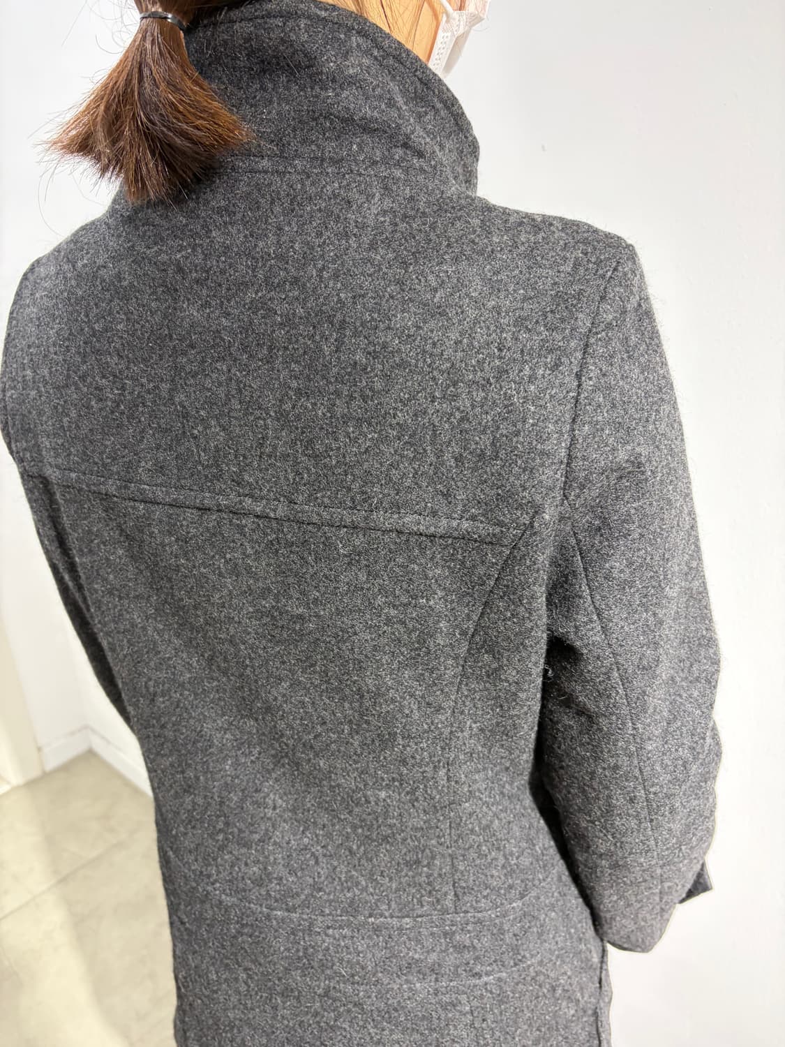 일본 빈티지 Dearest 모리걸 왕버튼 차콜 미디코트 상품이미지5