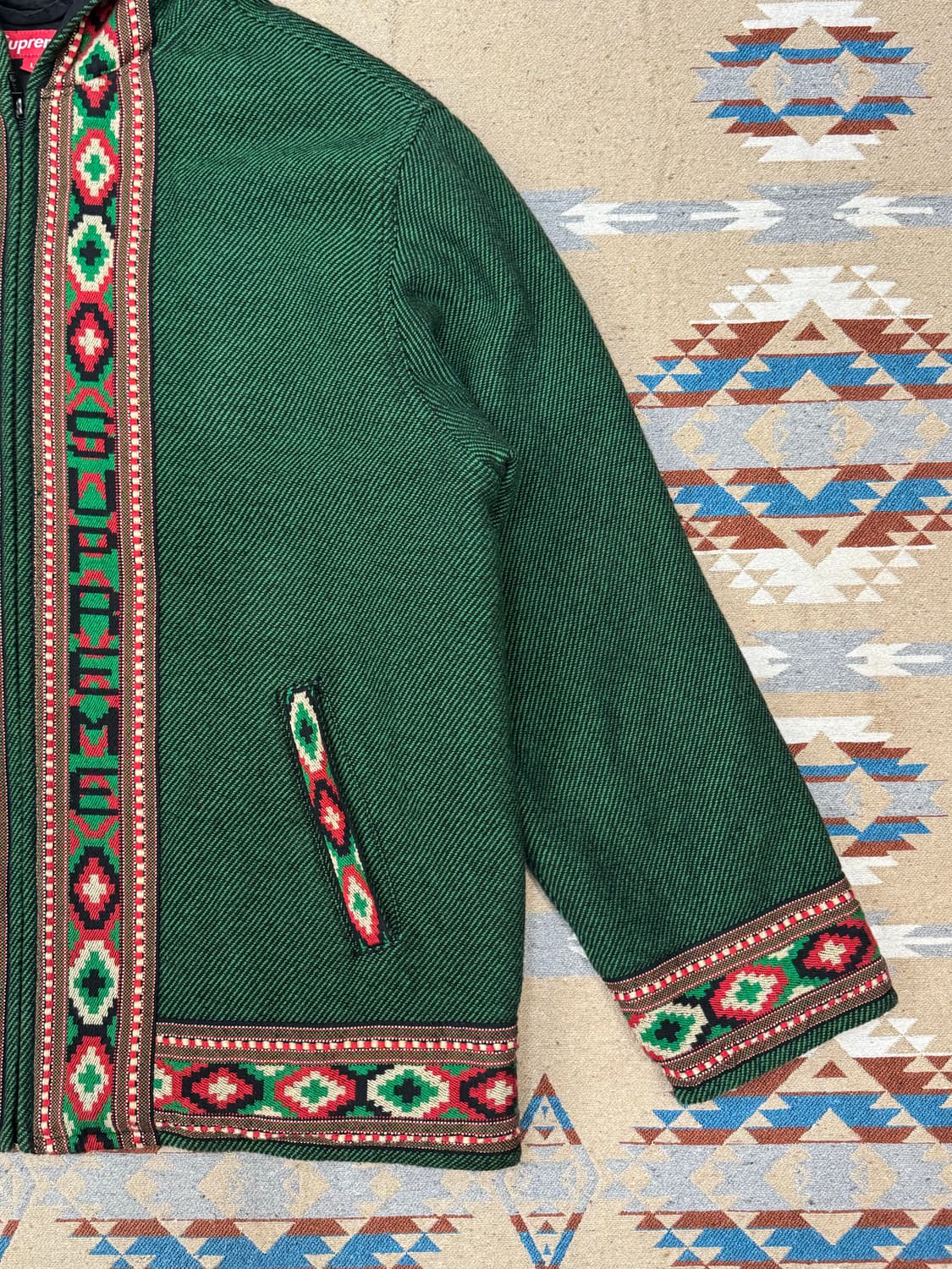 [L] 슈프림 우븐 후디드 자켓 그린   상품이미지4