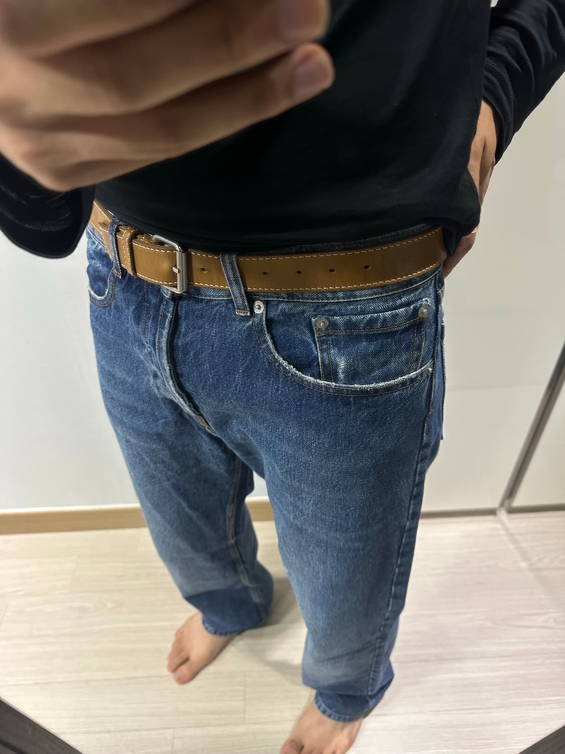 꼼데가르송 옴므 벨트 브라운 os 상품이미지5