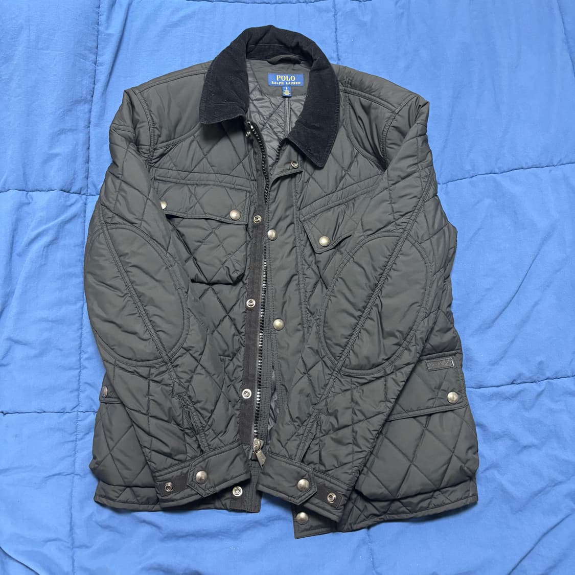 [L] 폴로 랄프로렌 퀼팅 바이커 자켓 블랙 상품이미지2