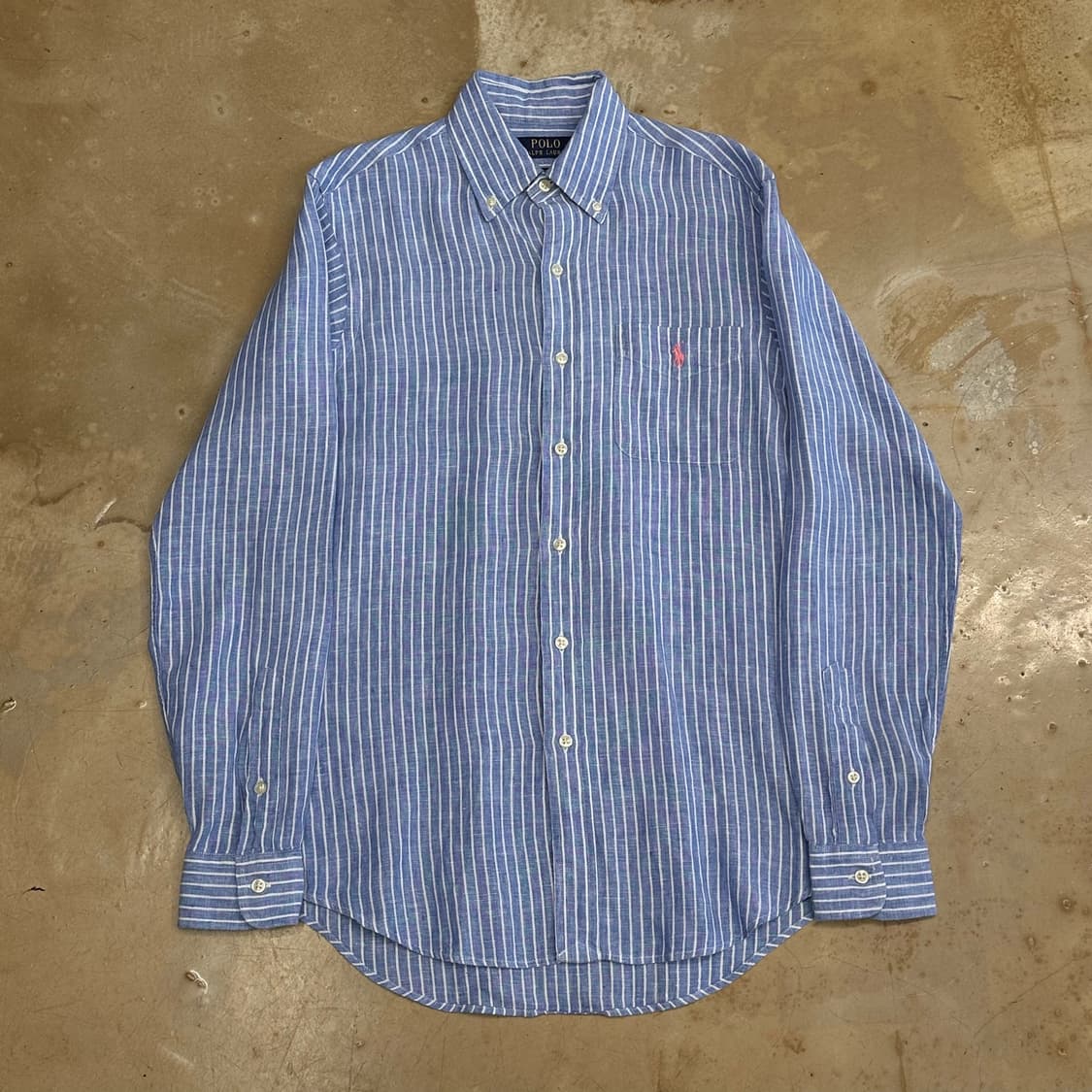 XS 폴로랄프로렌 클래식핏 린넨 스트라이프 셔츠 0331  상품이미지2