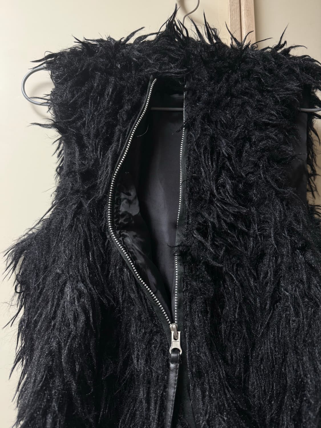 fur hood zipup vest 상품이미지3