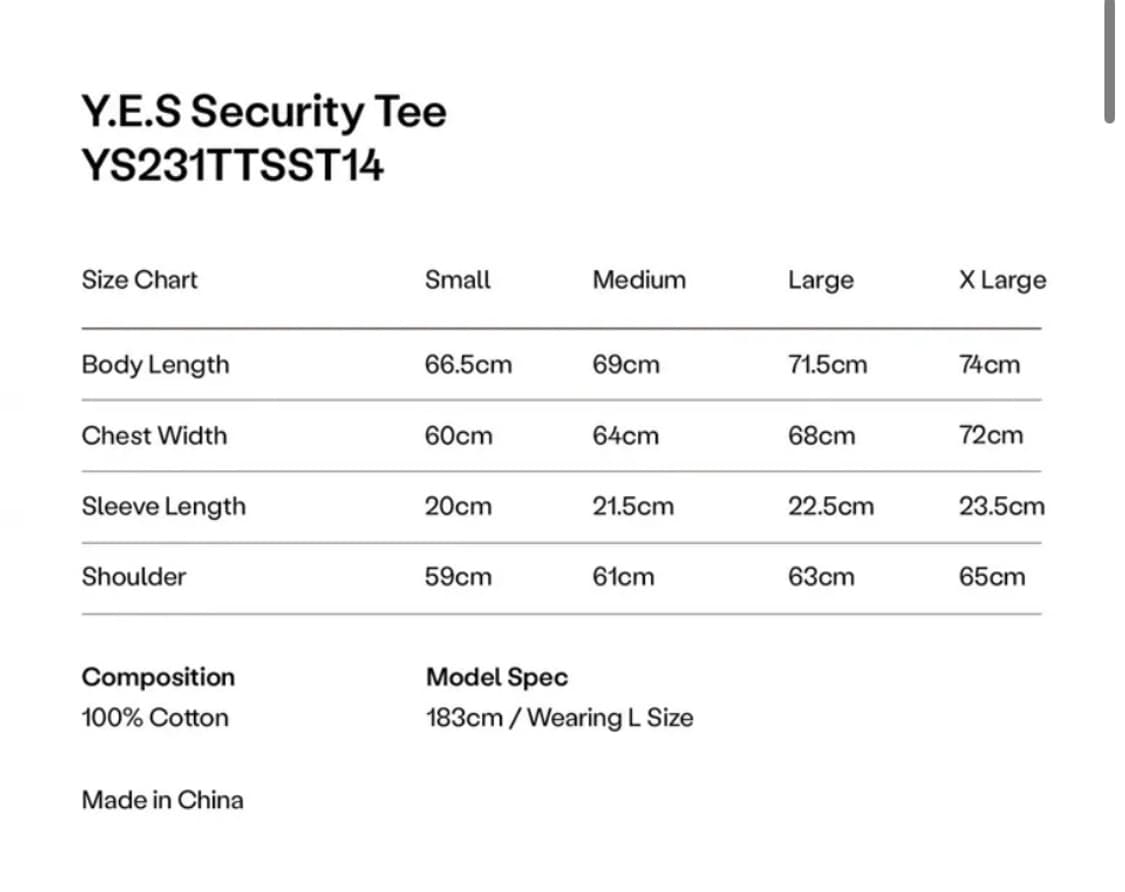 Y.E.S Security Tee Black 상품이미지2