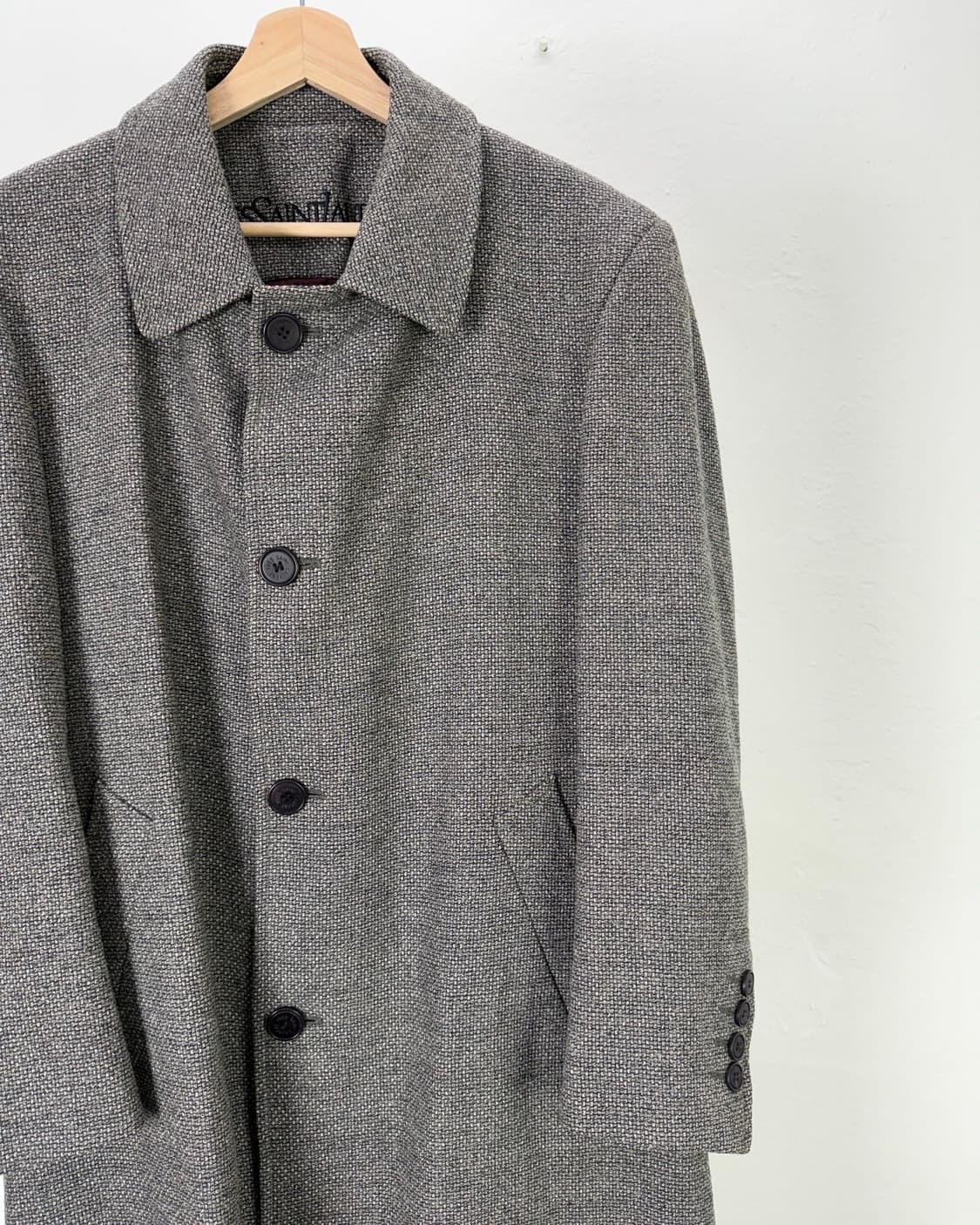 이브 생로랑 뿌르 옴므 그레이 울 발마칸 로브 코트 상품이미지3