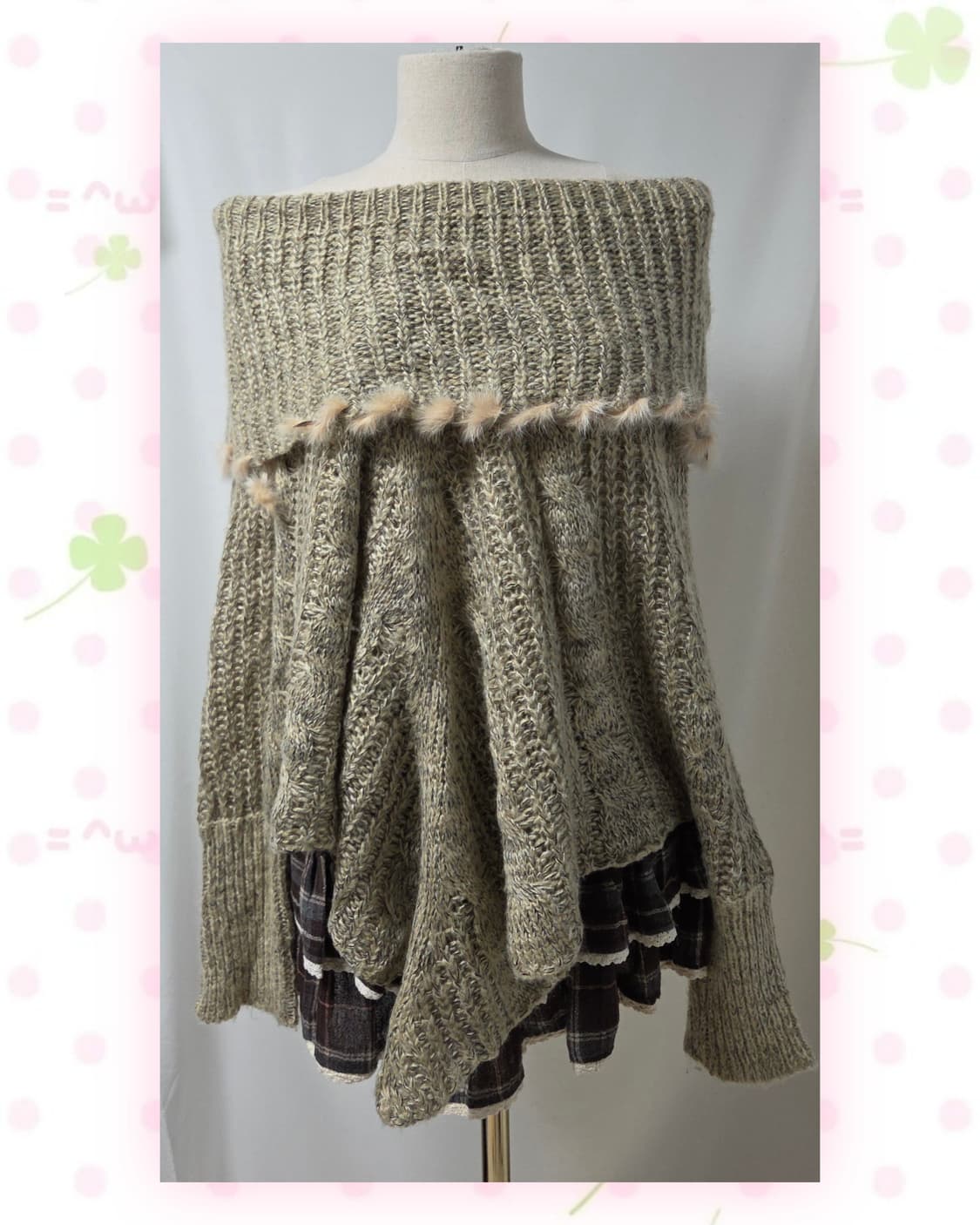 갸루 오프숄더 니트 상품이미지5