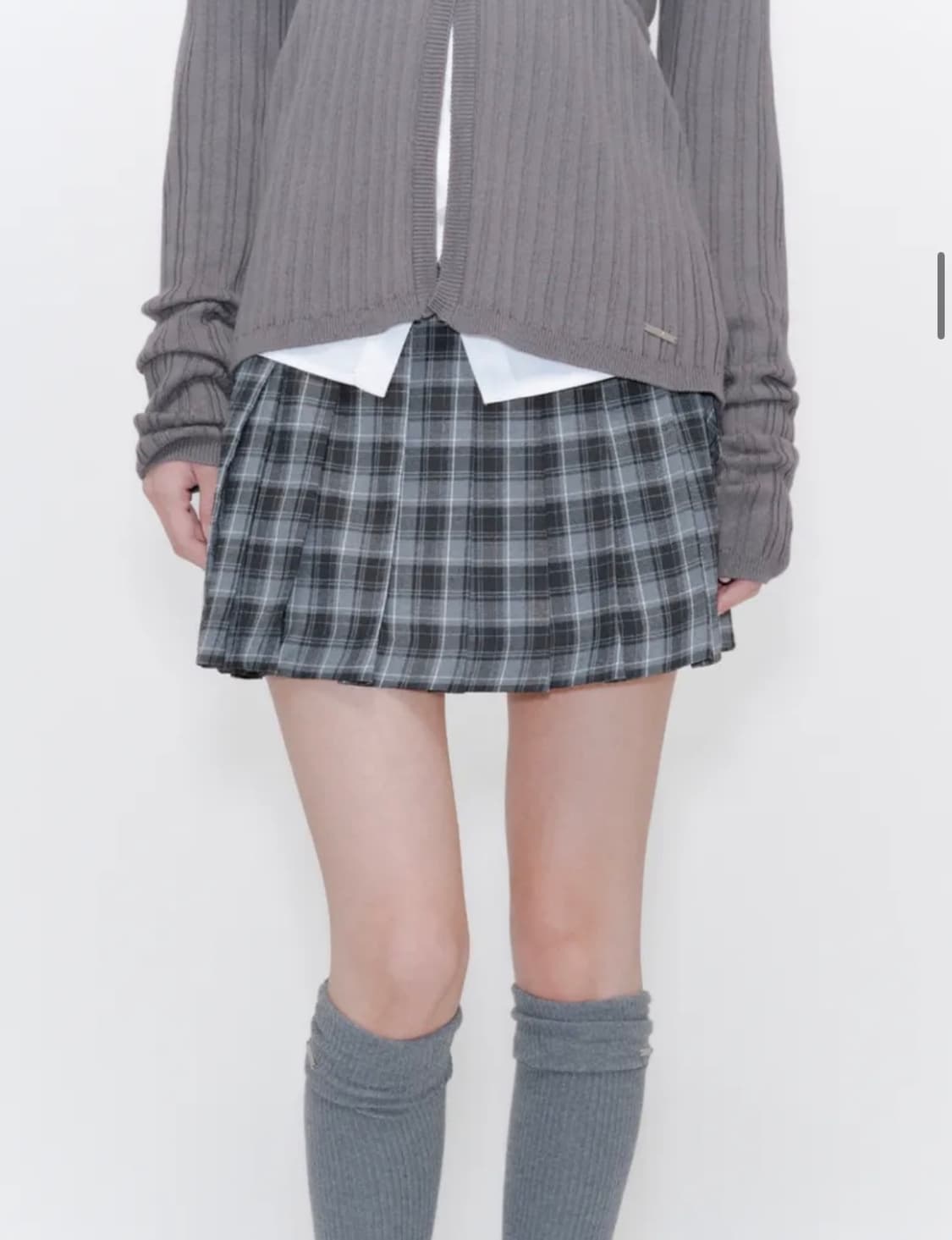 미세키서울 Pocket layered check skirt CHARCOA 상품이미지1