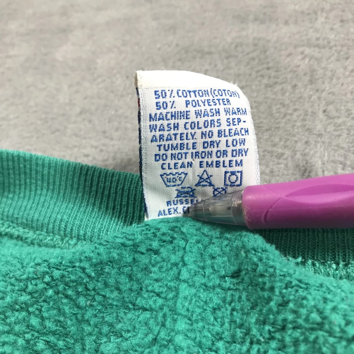 90s 러셀 애슬레틱 빈티지 에메랄드 그린 맨투맨 상품이미지6