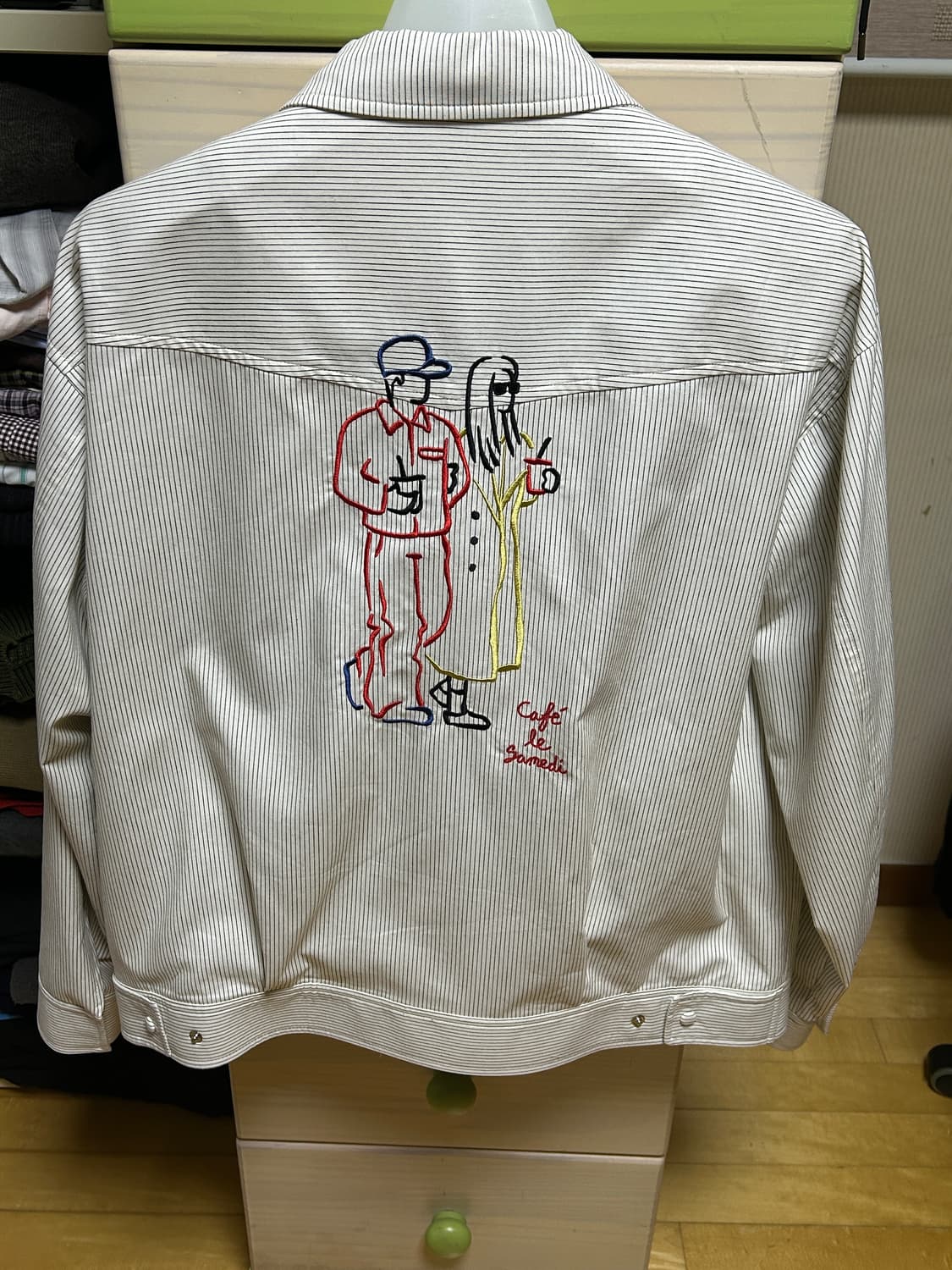 stu Embroidery Stripe Jacket Ivory 에스티유 상품이미지6