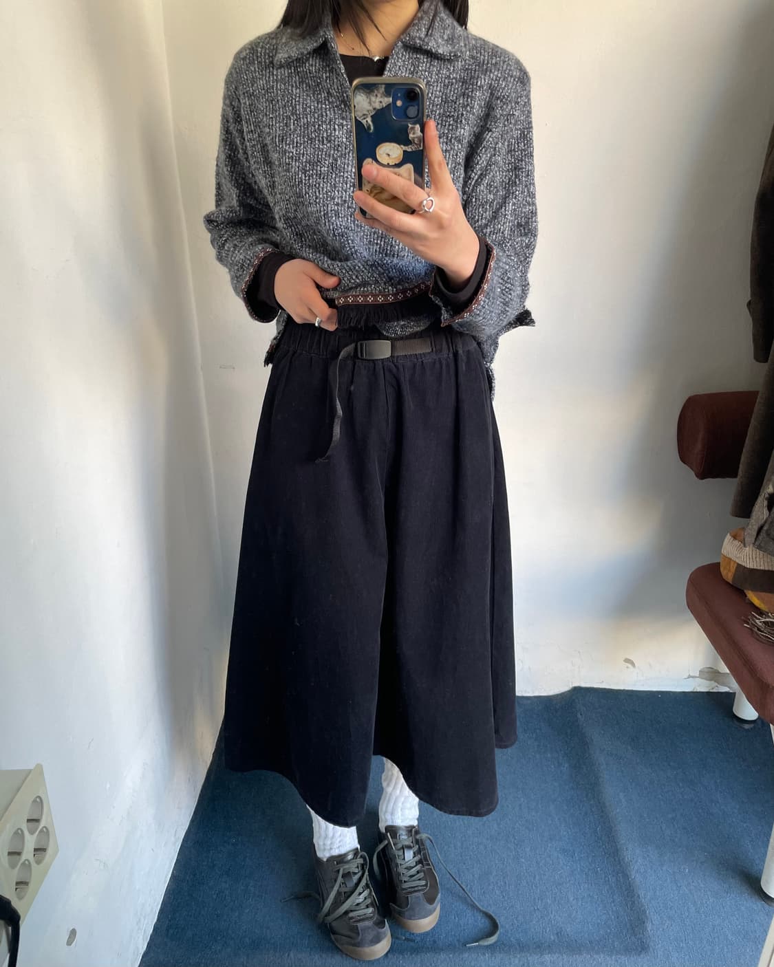 Buckle strap corduroy skirt 상품이미지8