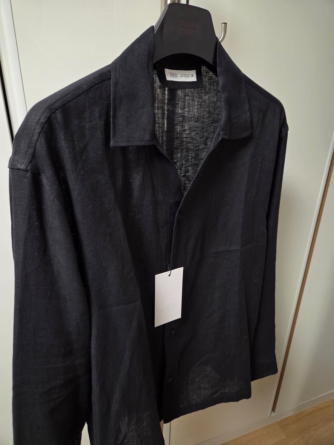 자라 ZARA 블랙 린넨 셔츠 상품이미지3