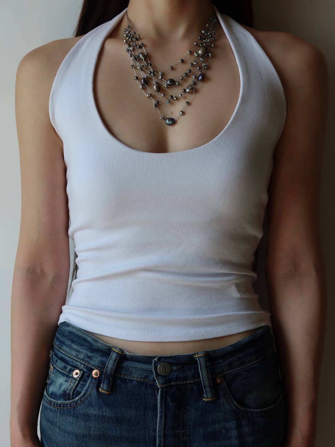 silver beaded chain necklace 상품이미지2