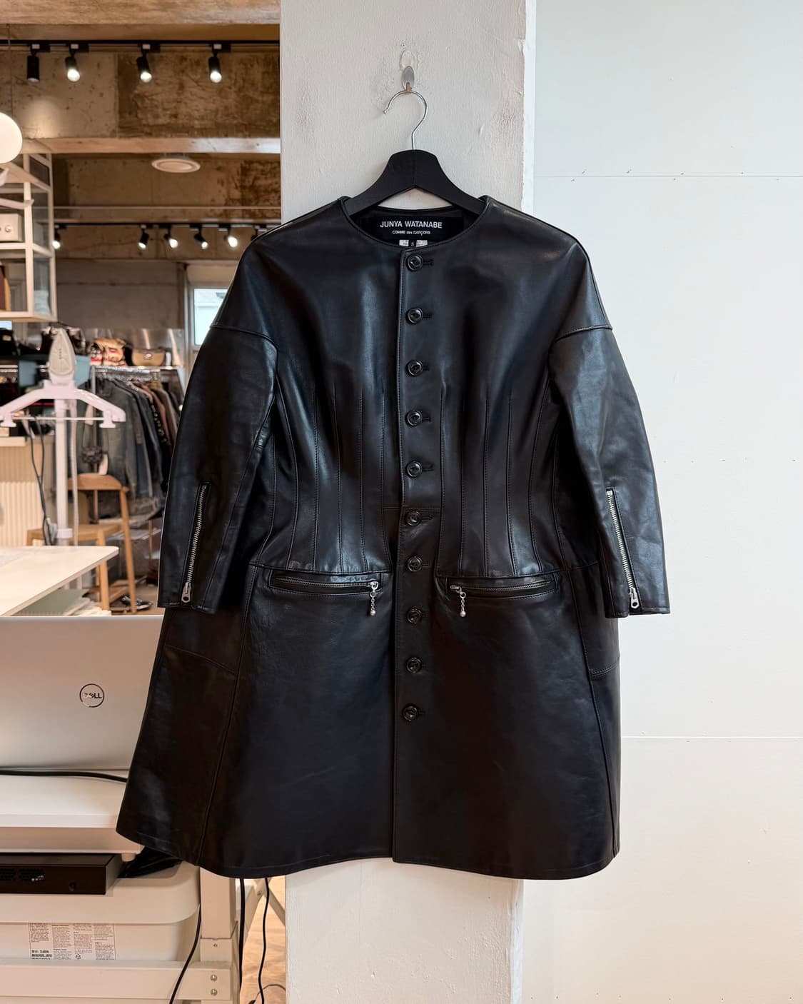 준야 와타나베 블랙 11FW 컬렉션 카우레더 코르셋 레더 코트 자켓  상품이미지2