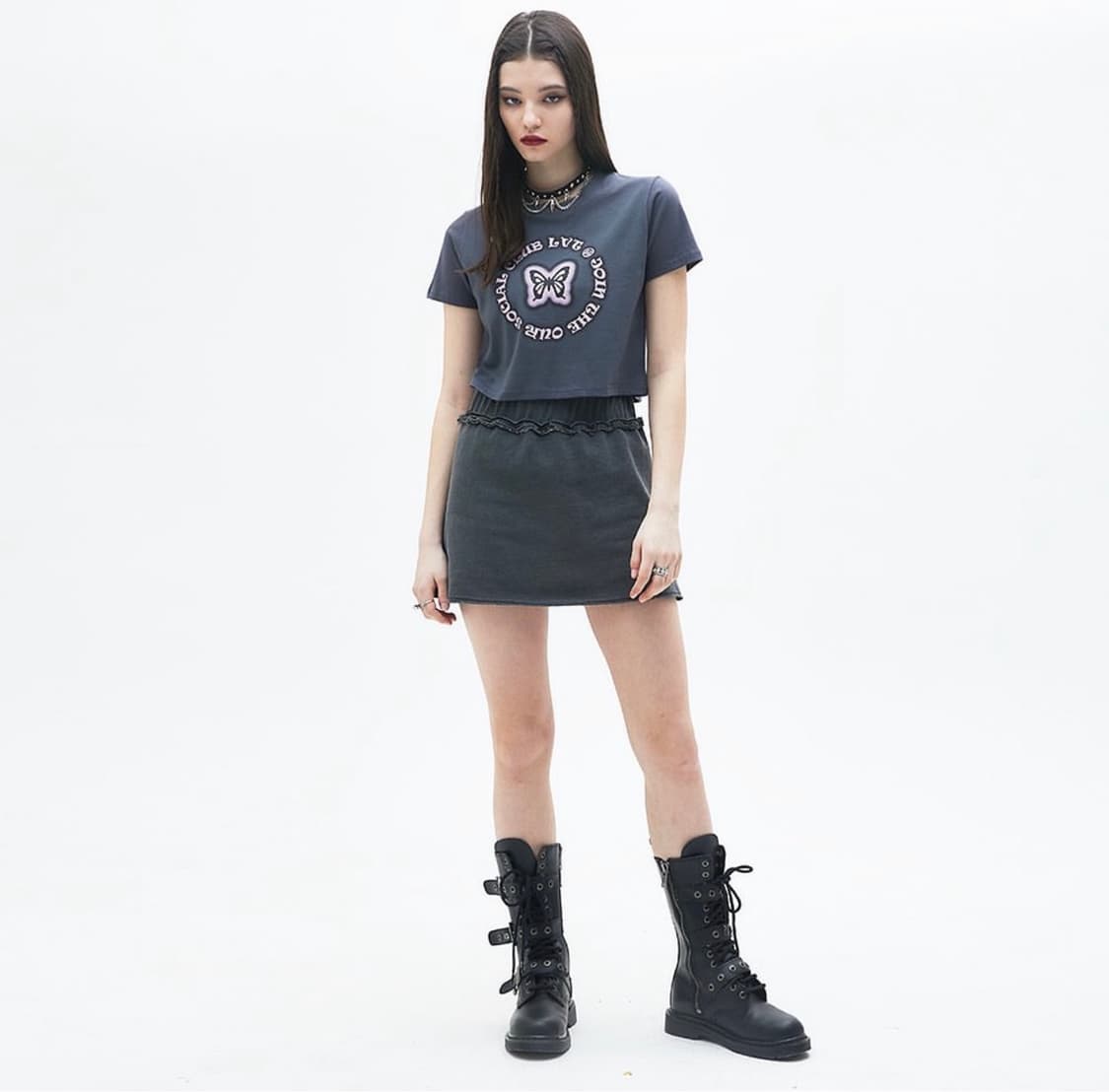 러브이즈트루 스커트 CL SET SKIRT (CHARCOAL) 상품이미지1
