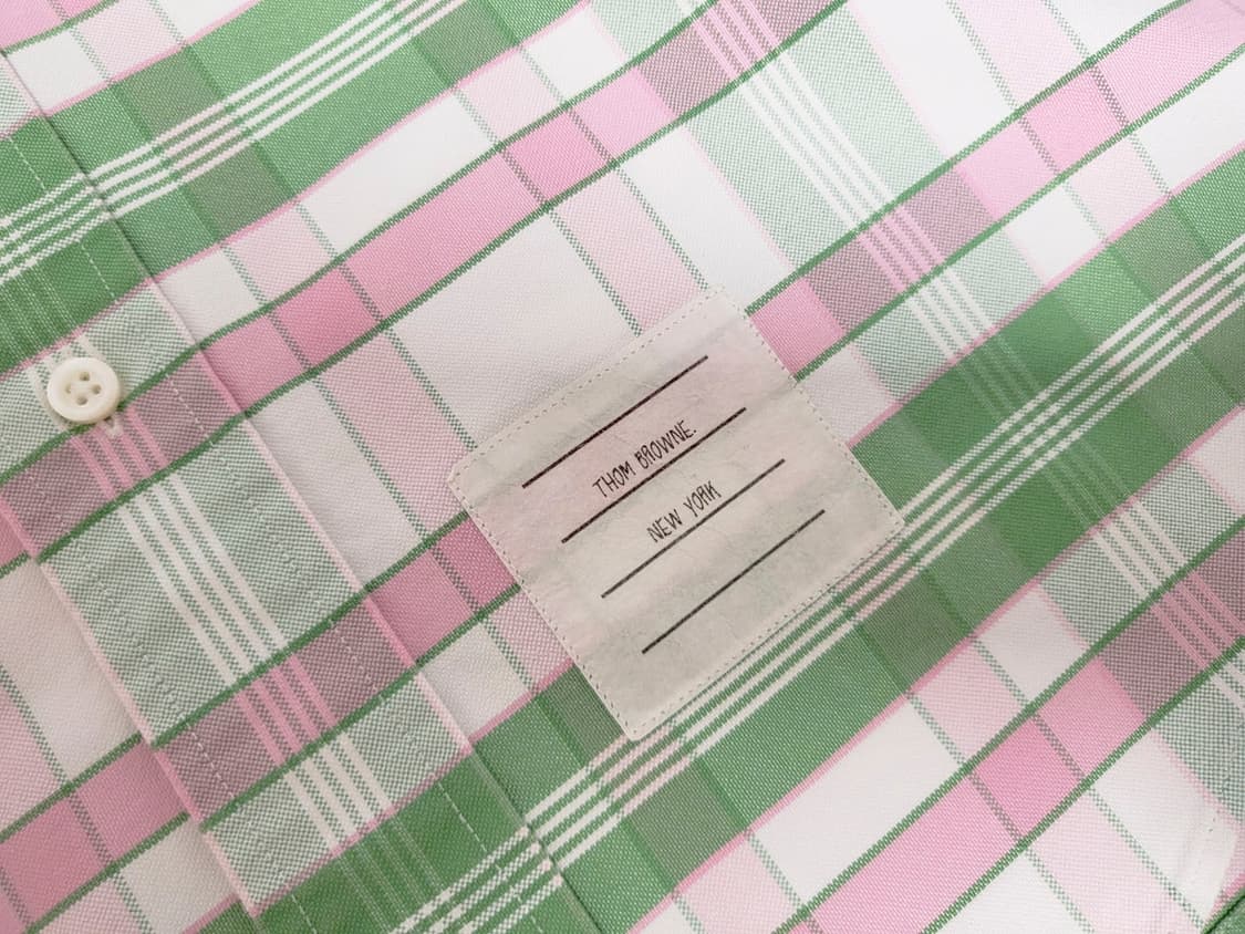 톰브라운 히든삼선 핑크그린 체크셔츠 상품이미지4