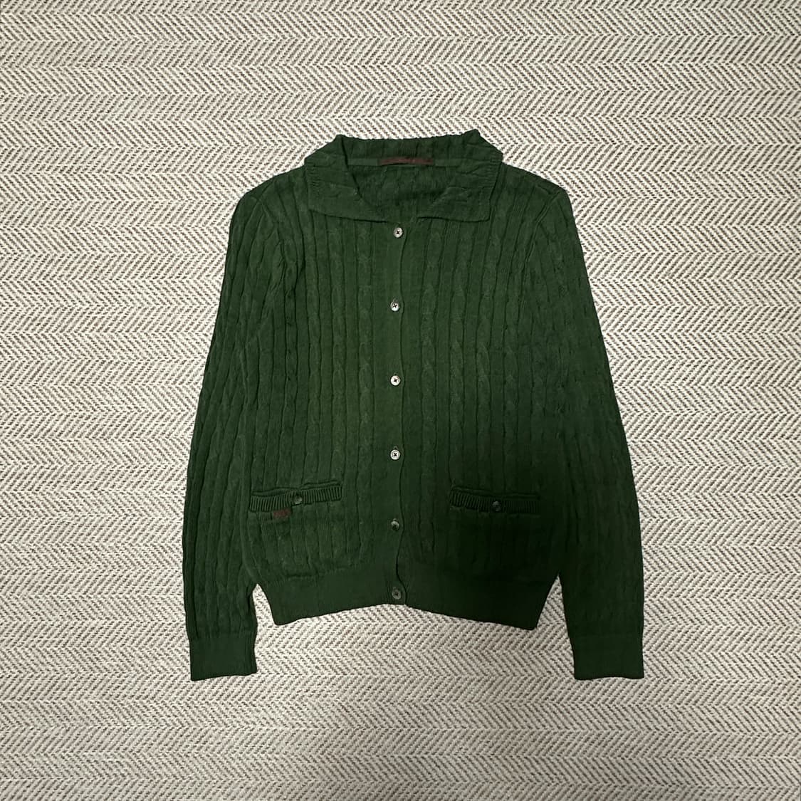 NON NON knit sweater cardigan green 상품이미지1