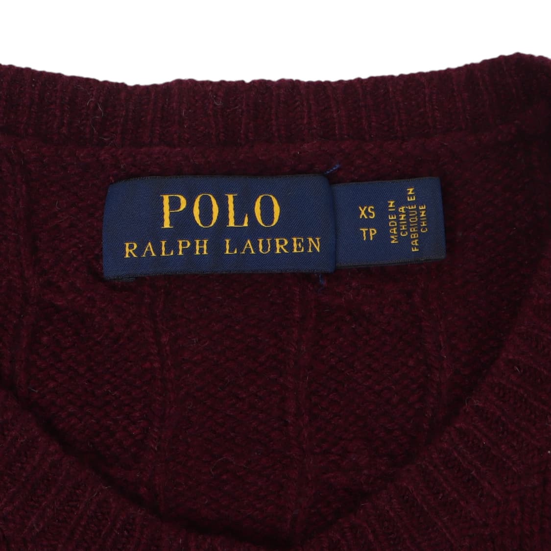 폴로 랄프로렌 딥 버건디 울 캐시미어 케이블니트 가디건 상품이미지8