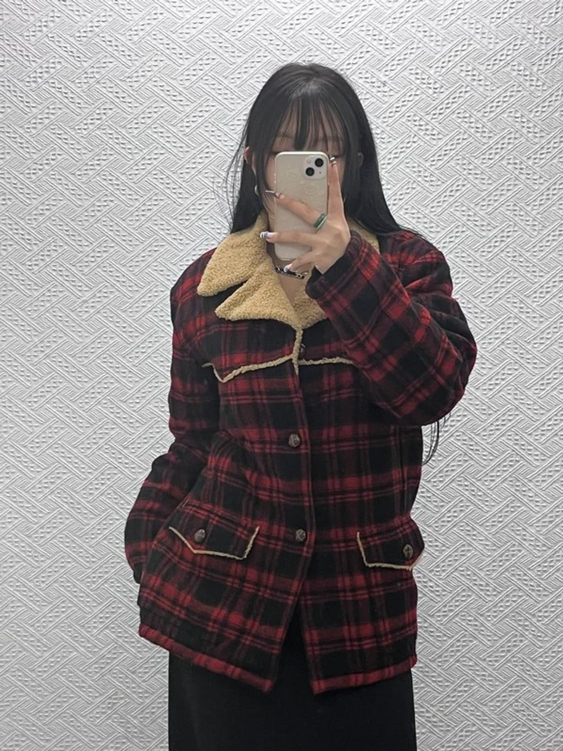 리바이스 빈티지 양털카라 홀리데이 타탄체크 자켓 L C07736 상품이미지2