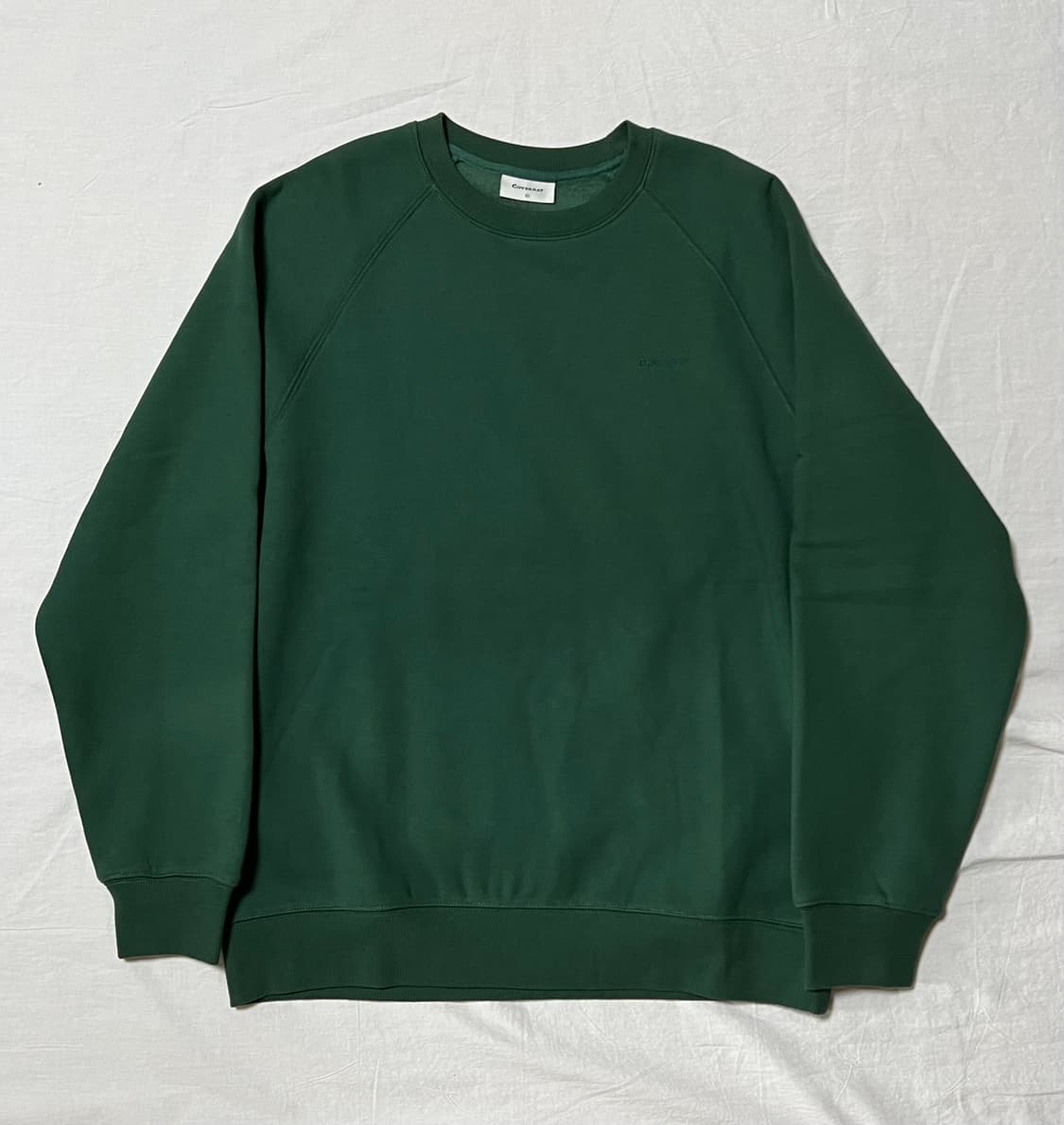 [새상품] L) 커버낫 스몰 로고 기모 맨투맨 그린 상품이미지1