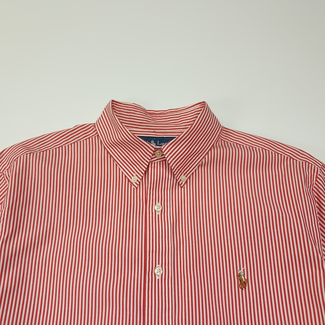 CL576 3XL 폴로 코튼 스트라이프 멀티포니 레드 셔츠 남방 상품이미지2