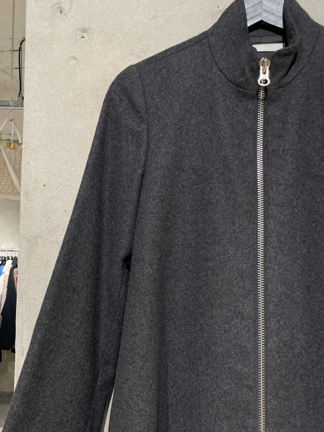 mm6 메종 마르지엘라 차콜 투 웨이 집업 울 롱 자켓 상품이미지2