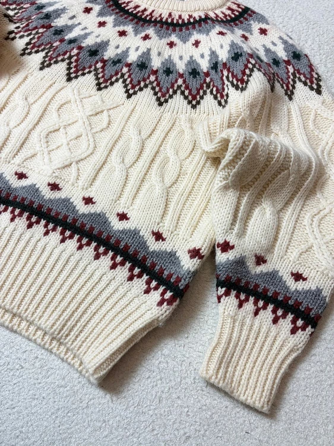 Cecilene 90's 노르딕 케이블 니트 PN7705 상품이미지4