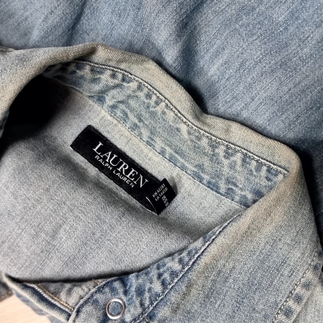 랄프로렌 데님 샴브레이 롱 셔츠 원피스(실측) 상품이미지6