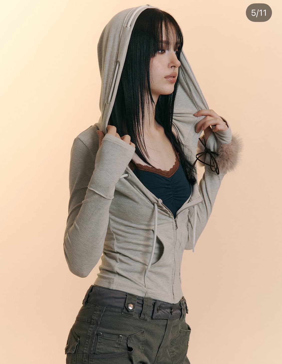 플리즈노팔로우 글렌 후드 오트밀 상품이미지1