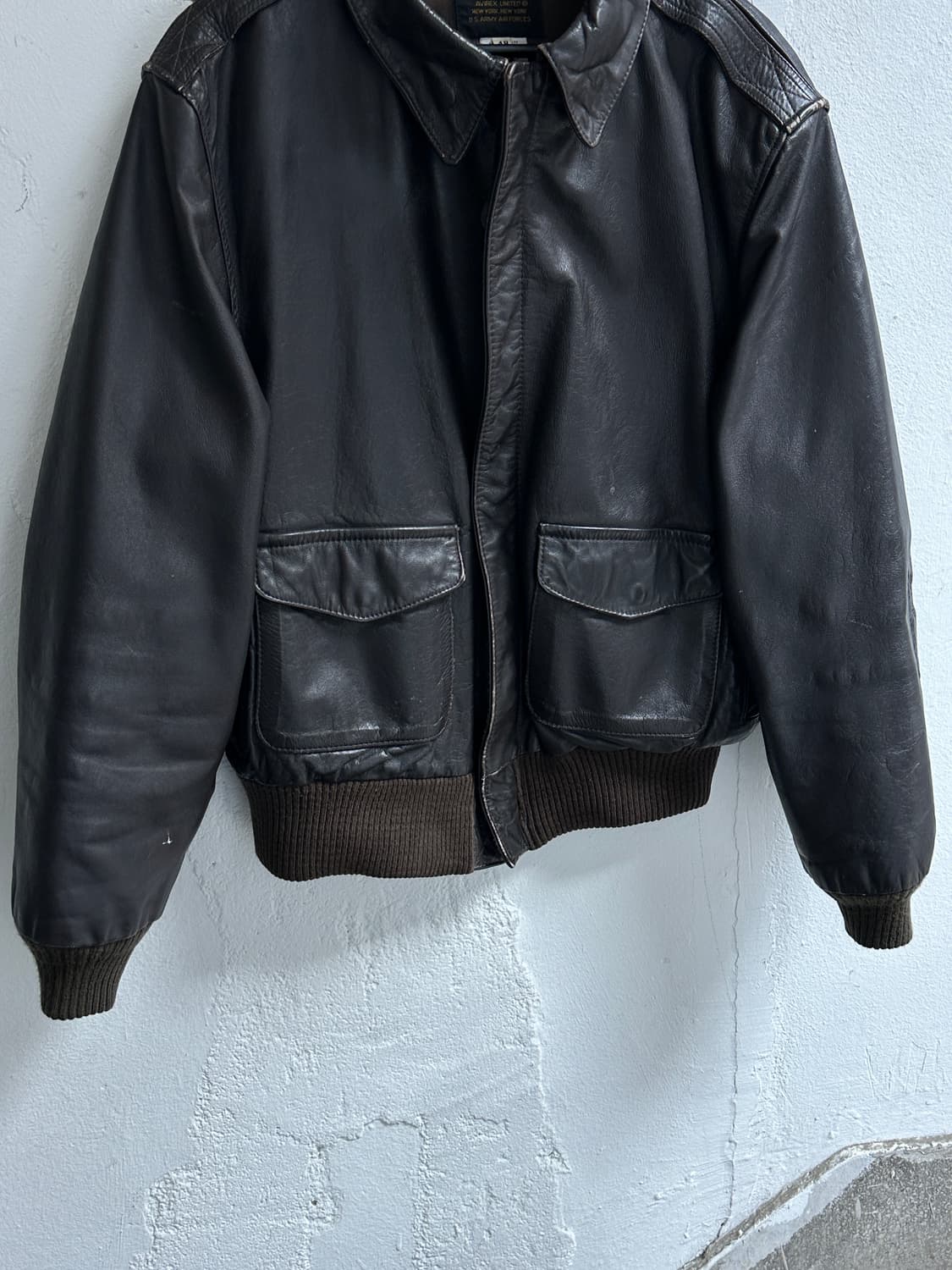 80's USA Made 아비렉스 A2 레더 봄버 자켓 고트스킨 상품이미지6