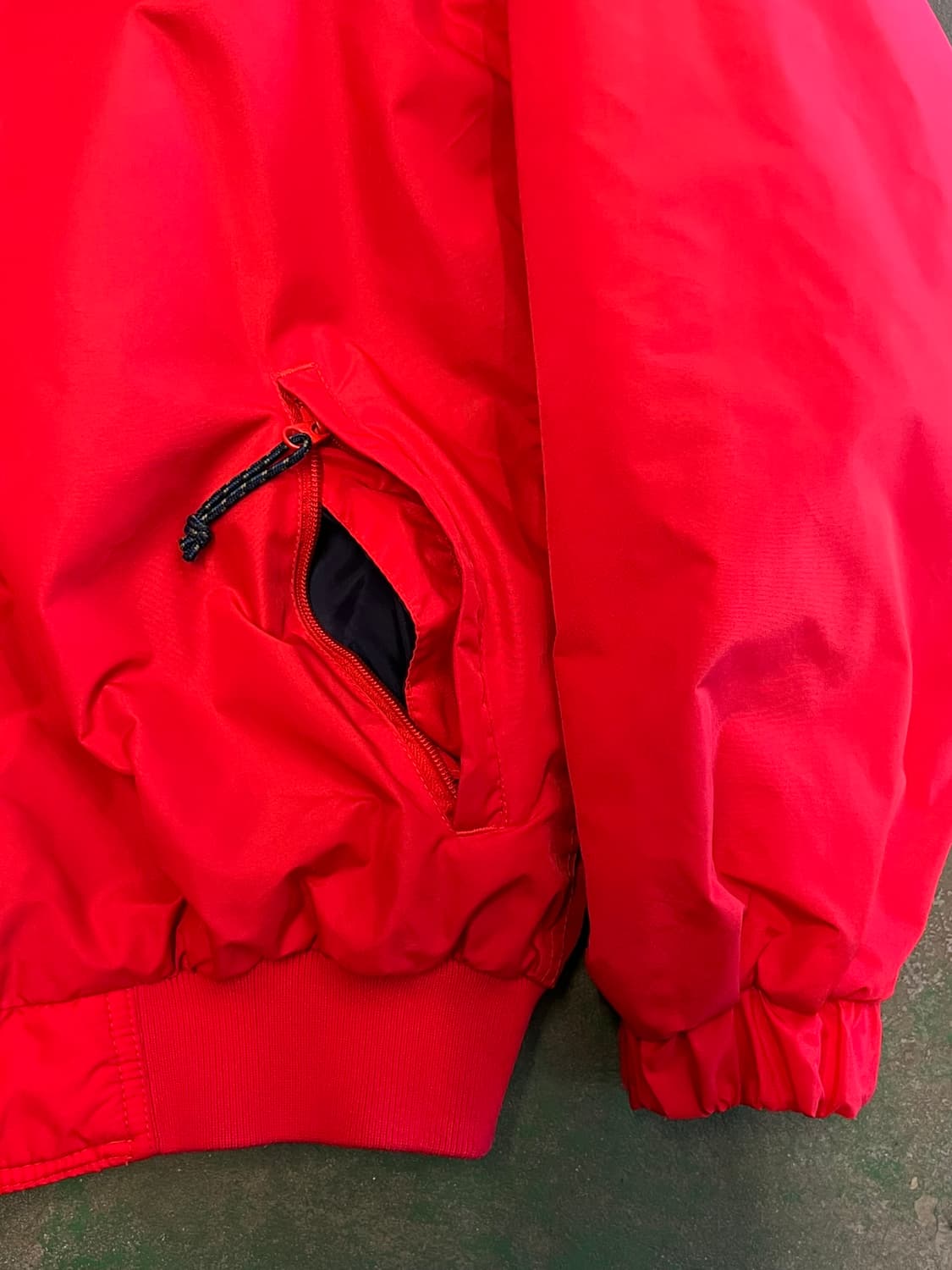 90's 올드 콜롬비아 플리스 안감 레드 바람막이 집업 빈티지 자켓 상품이미지5
