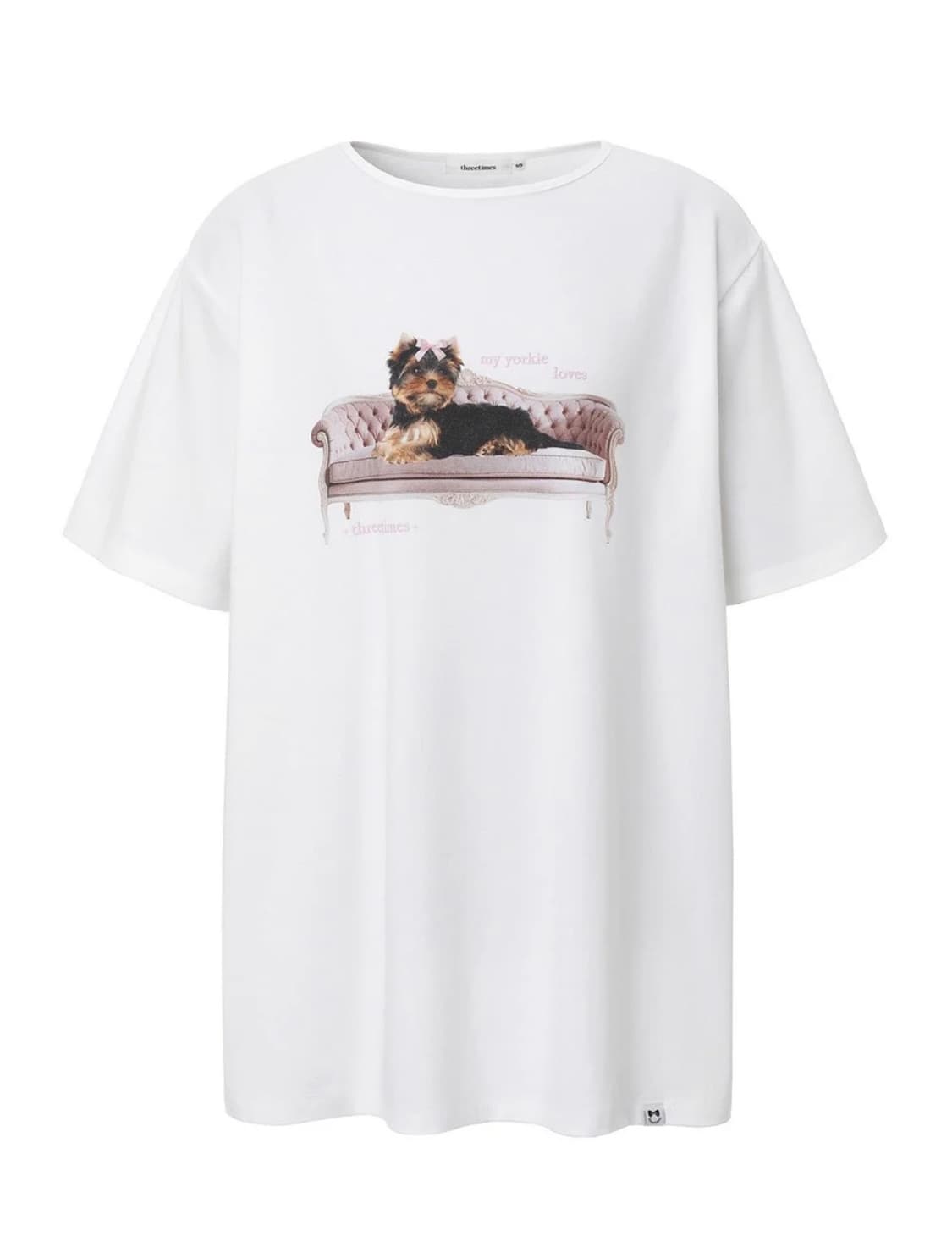 현물 쓰리타임즈 리본 요키 티셔츠 상품이미지1