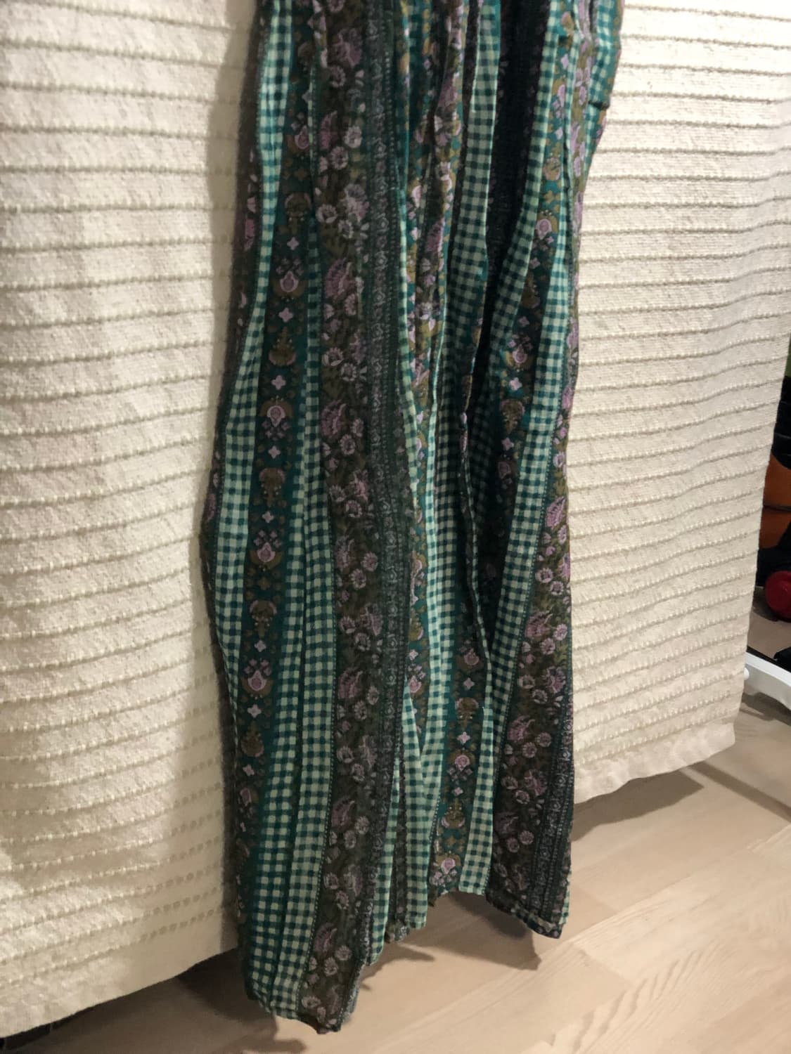 일본 빈티지 그린 플라워 패턴 플로럴 쉬폰 나시 모리걸 롱 원피스 상품이미지5