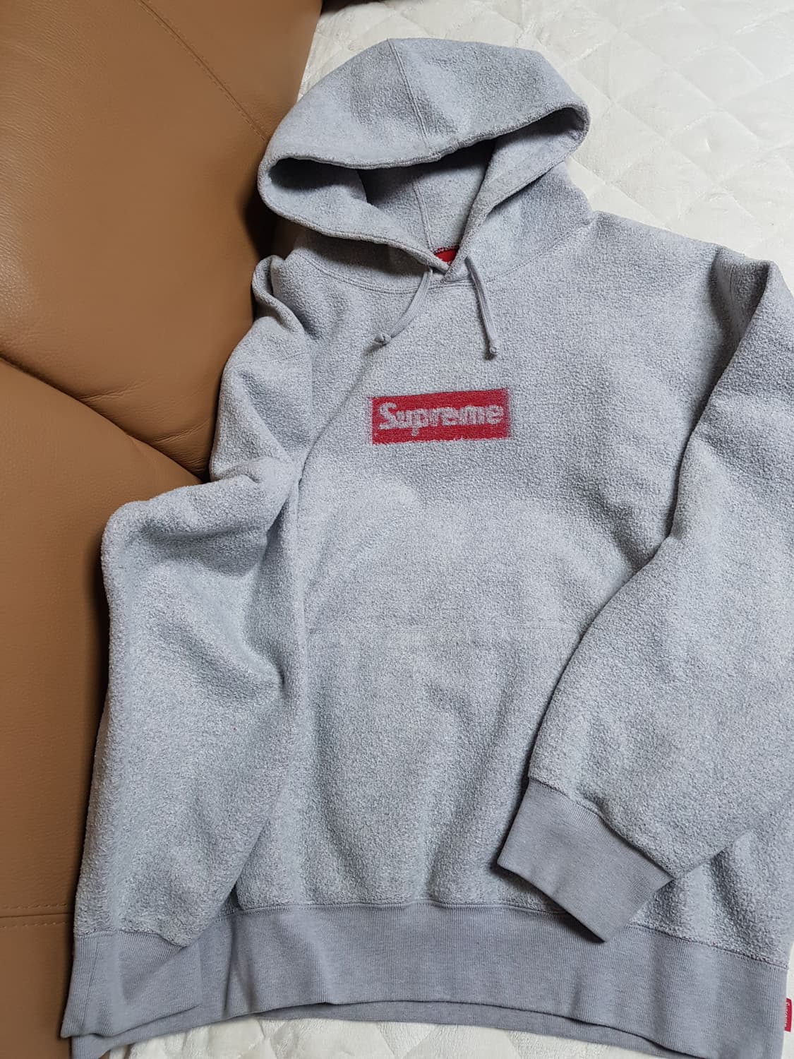 슈프림 인사이드아웃 박스로고 후드 티셔츠 그레이 상품이미지1