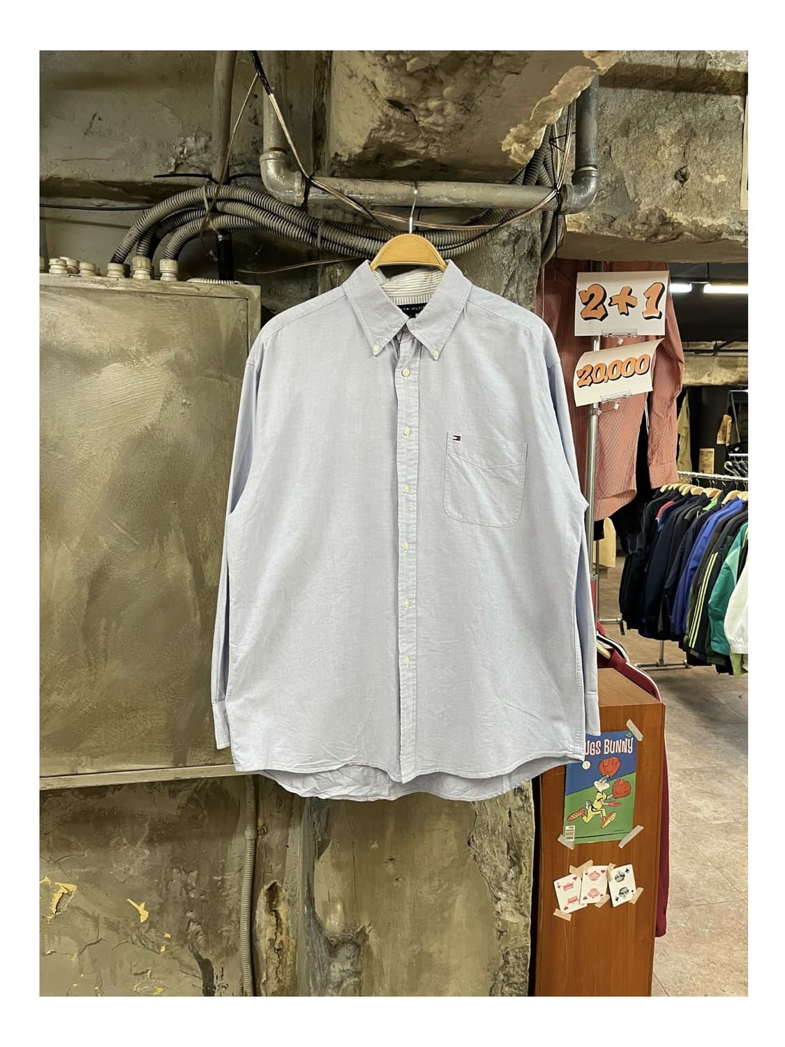 타미힐피거 포켓 셔츠 스카이블루 L #csz3251 상품이미지1