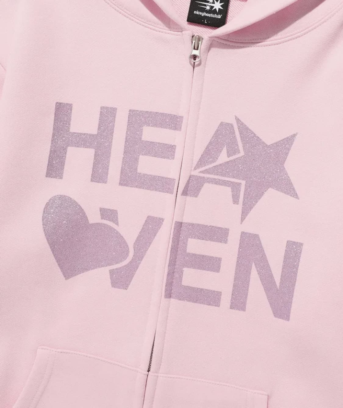 나이트고스트클럽 HEAVEN HOODIE ZIP UP_PINK 상품이미지3
