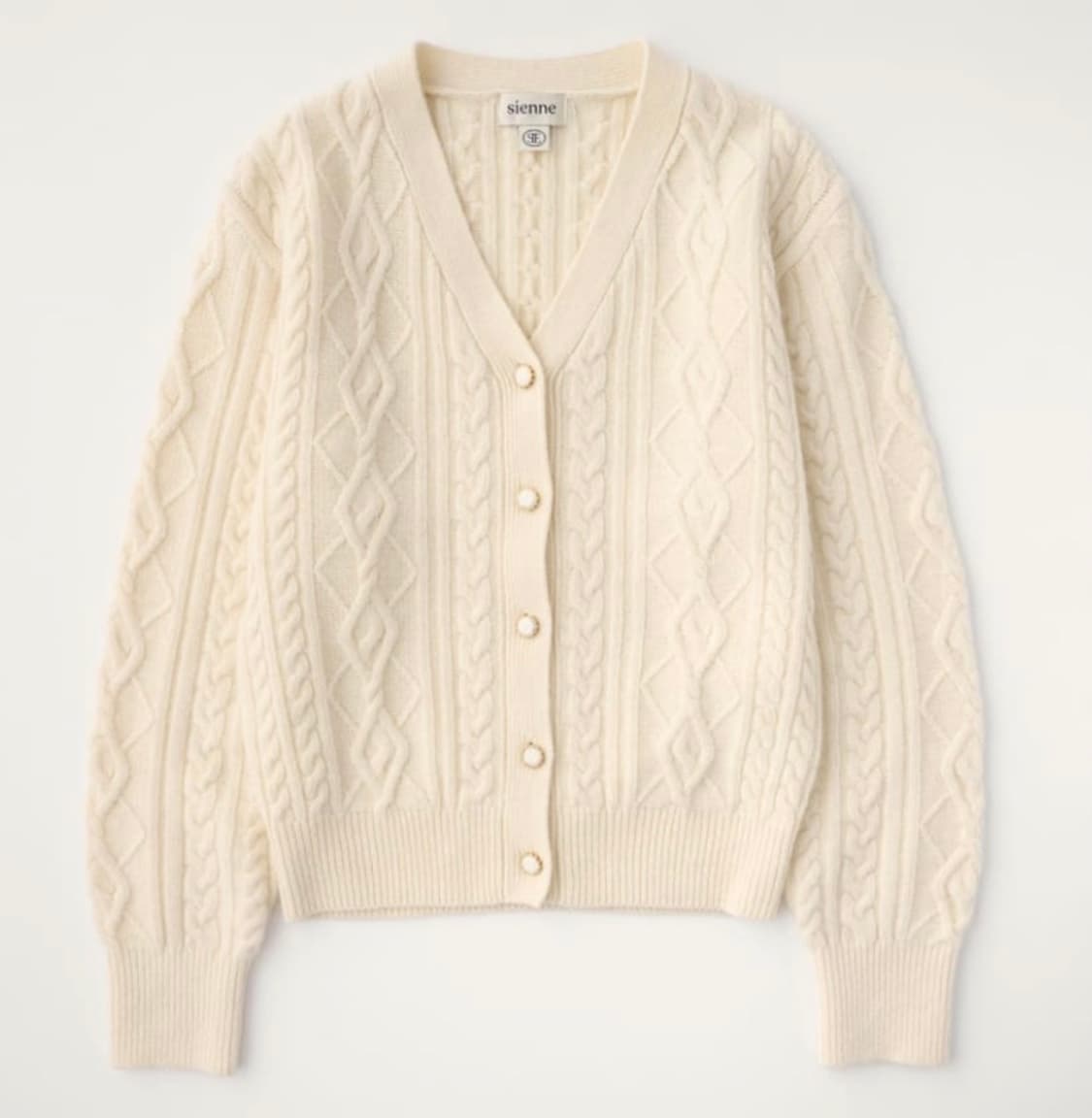 시엔느 Noir 케이블 울 가디건 크림 상품이미지1
