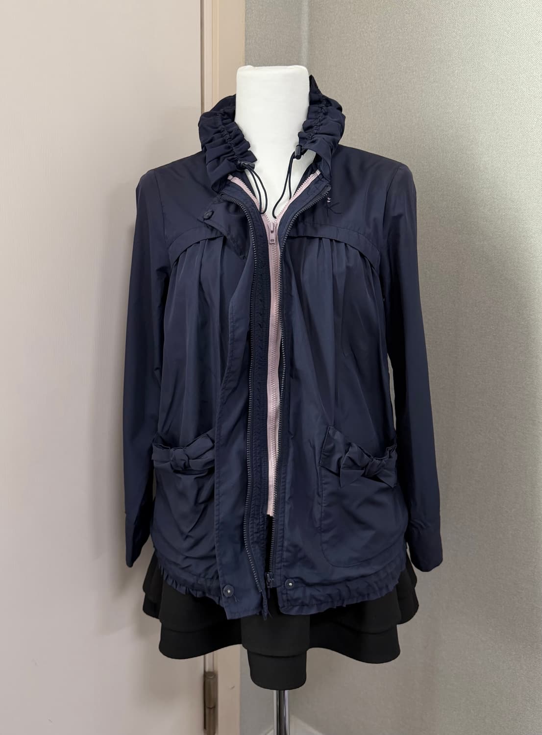 Kumikyoku 쿠미쿄쿠 로걀 리본 바람막이 상품이미지1