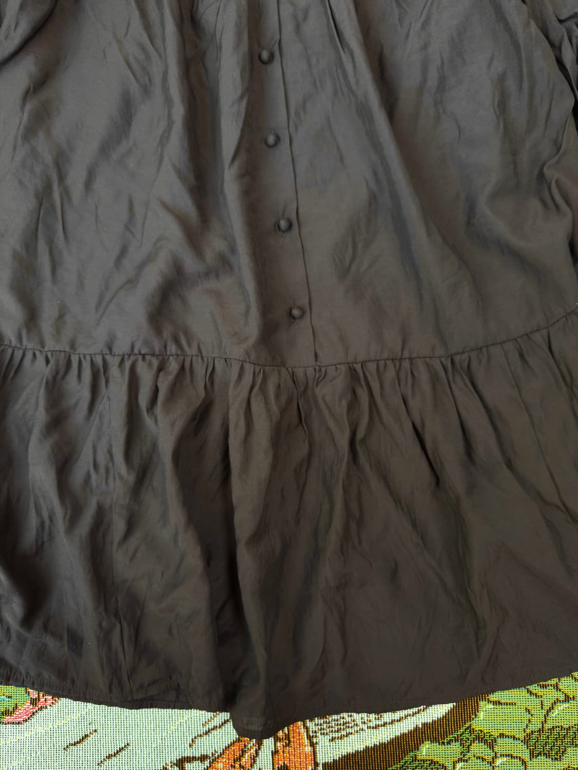 H&M 다크 브라운 비스코스 셔링 릴렉스 원피스 상품이미지4