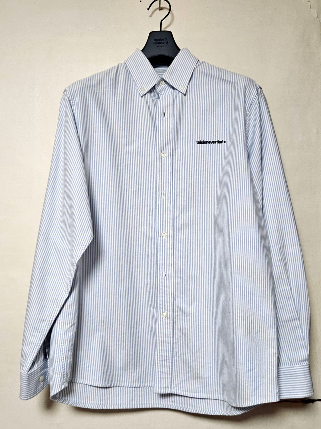 (SS22) T-Logo Oxford Shirt Blue 상품이미지1
