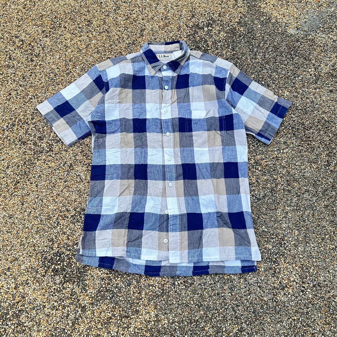L.L.Bean 체크 반팔 셔츠 상품이미지1