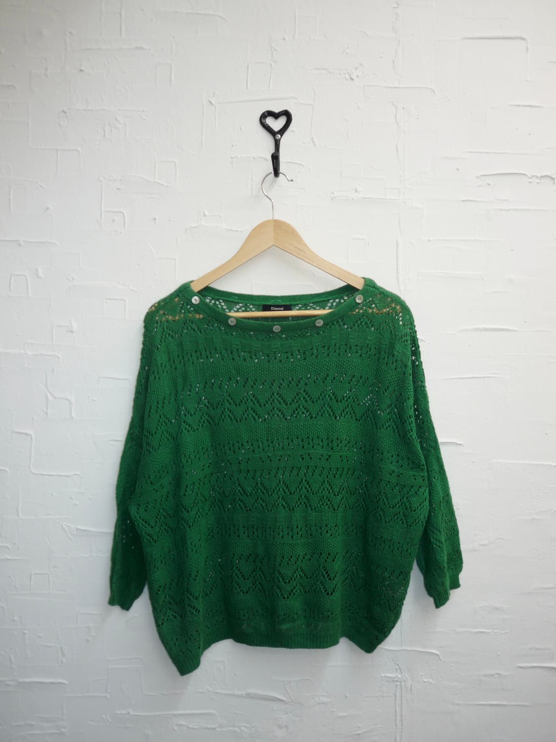 Neck button green knit 상품이미지3