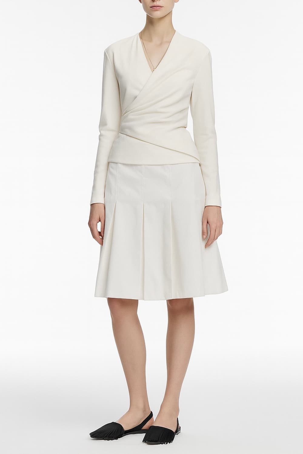 Burberry White Cotton Pleated Skirt 상품이미지7