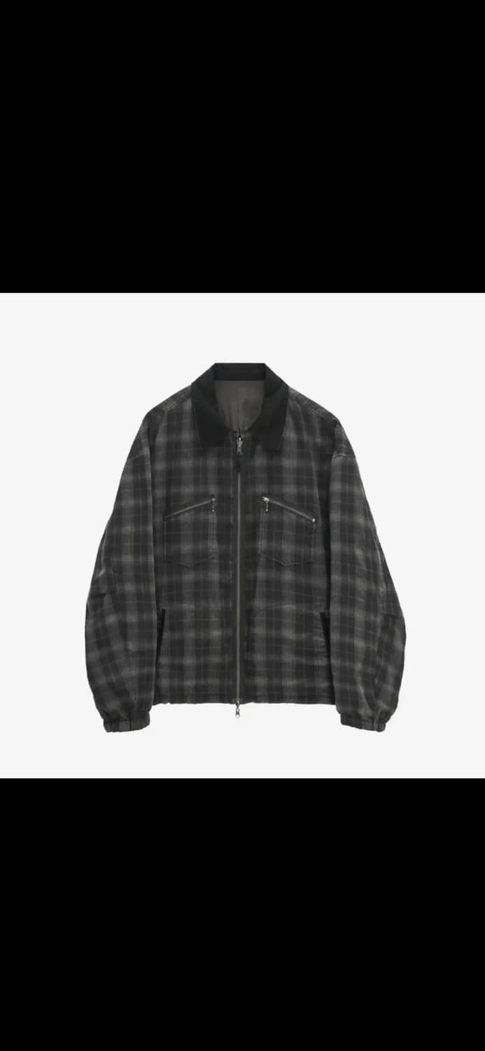 [3] 폴리테루 리버시블 블루종 라미 체크 블랙 블랙 상품이미지1