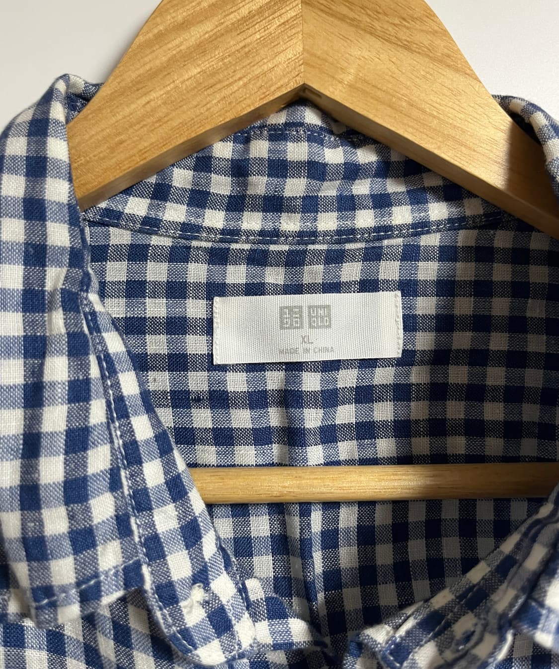 공용 유니클로 린넨 다탄 체크셔츠 남방 XL 상품이미지5
