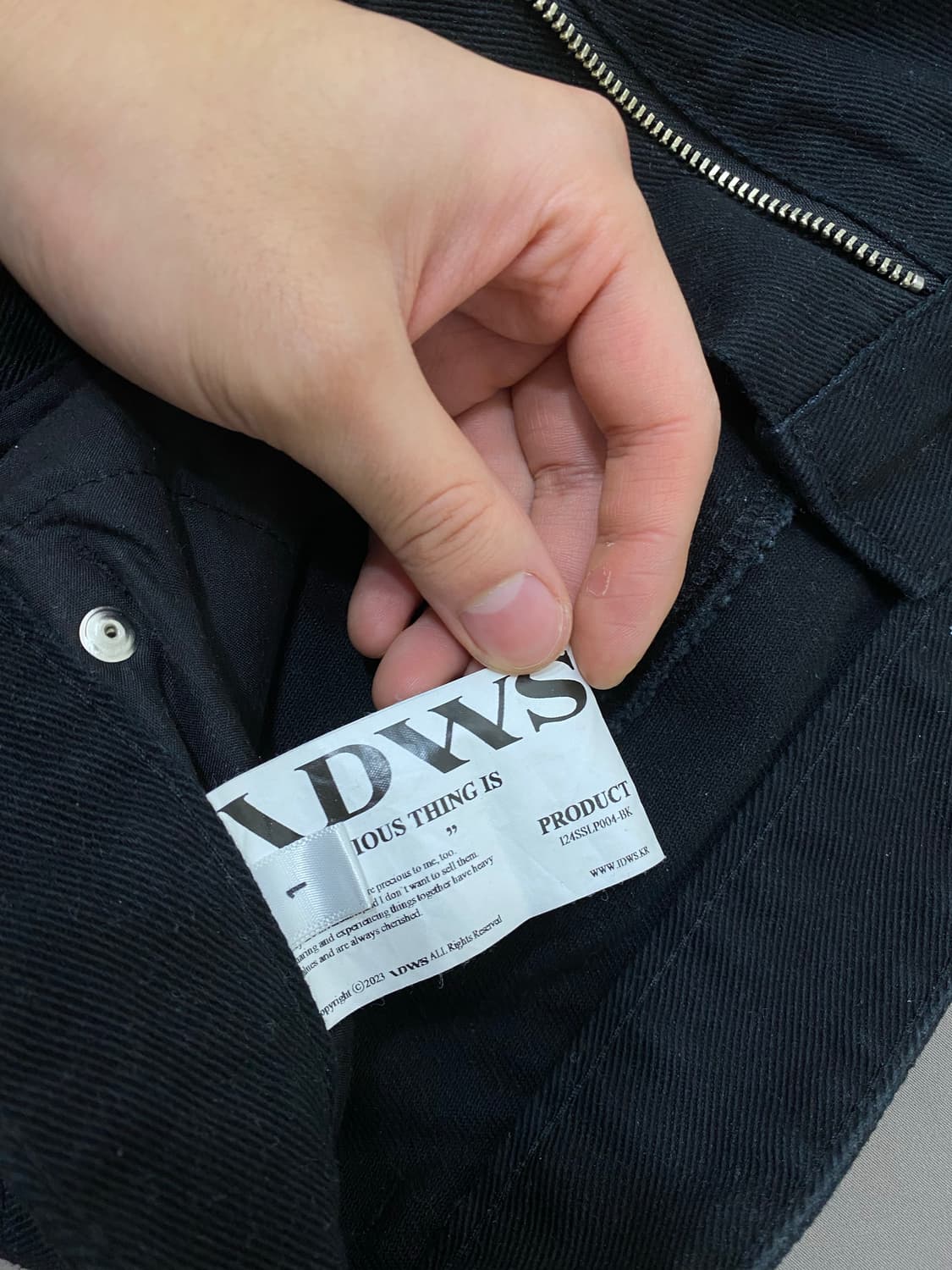 IDWS 블랙 데님 팬츠 상품이미지6