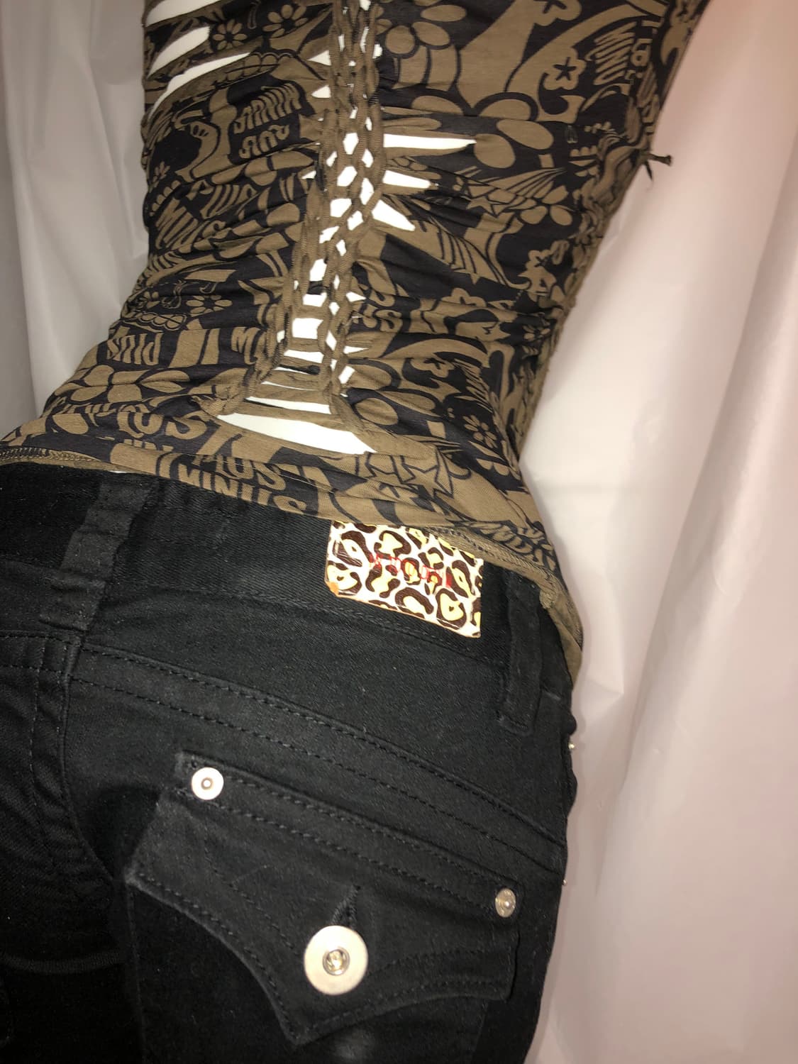 Y2K brown cutting top 상품이미지3