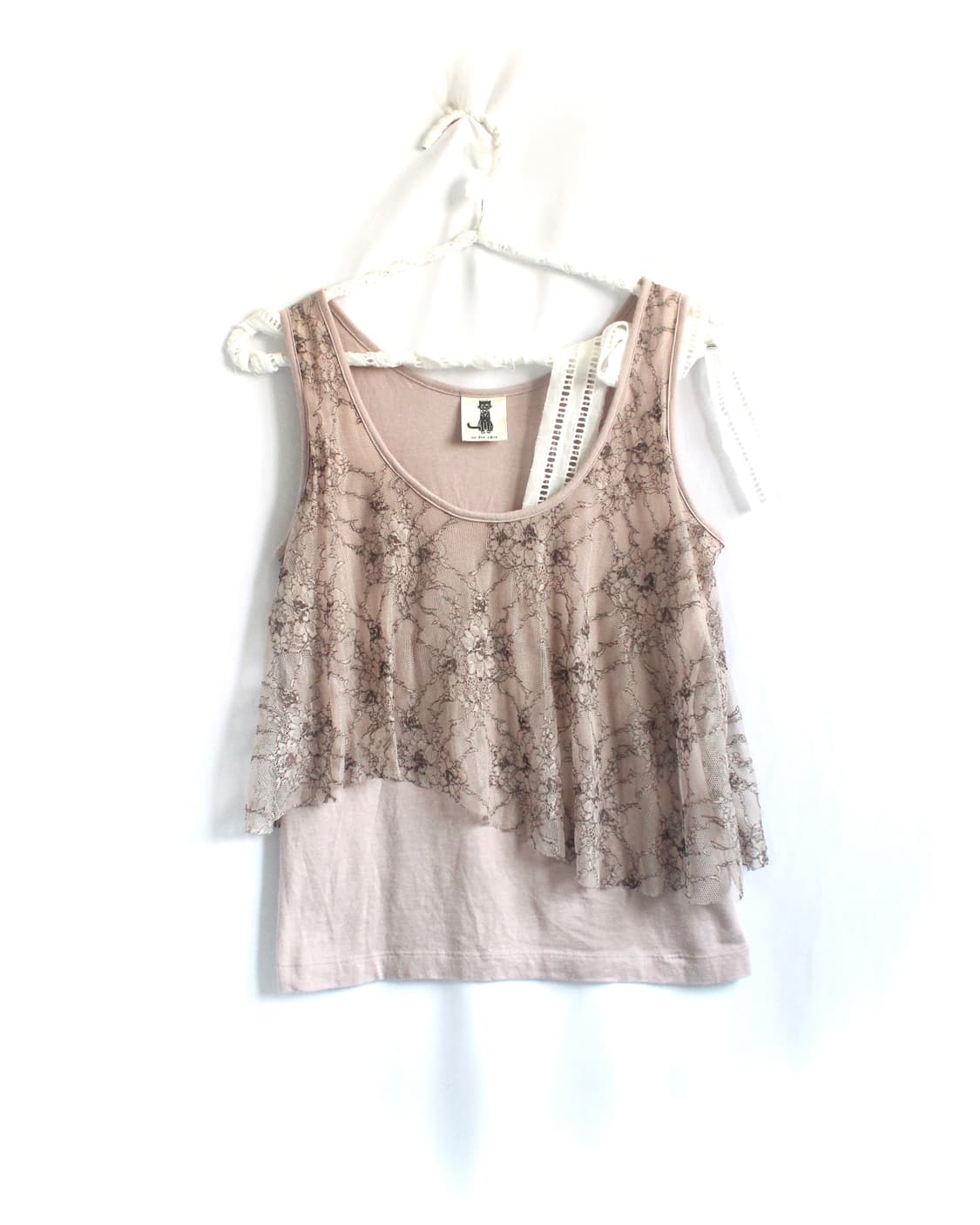 sheer organza layered Apricot camisole 상품이미지1